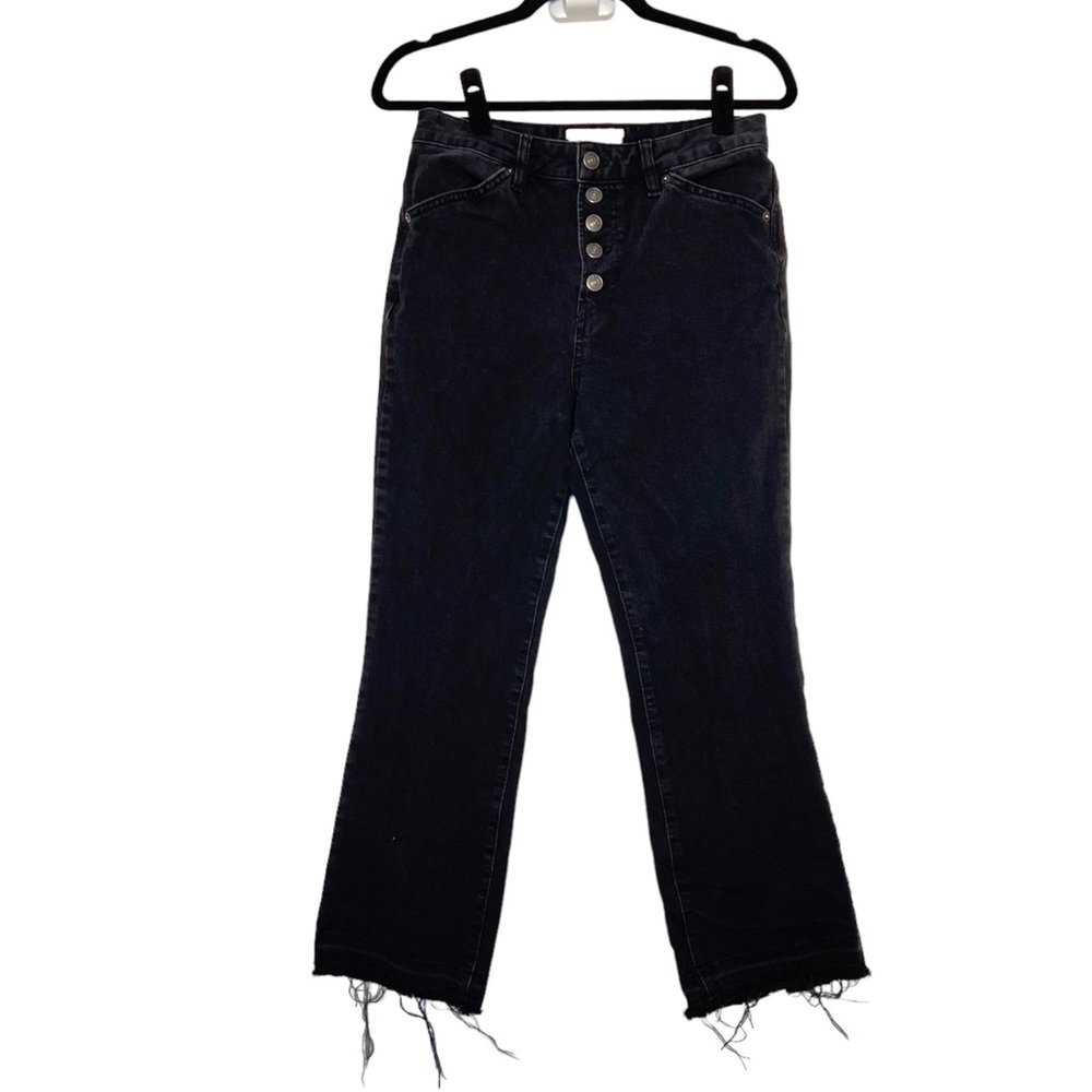 Free People Black High-Rise Button-Fly Jeans - 28